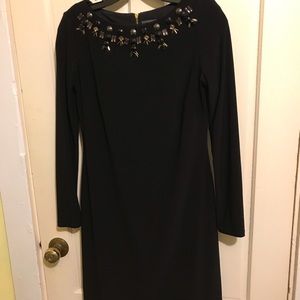 Vince Camuto black long sleeve dress with gem detail